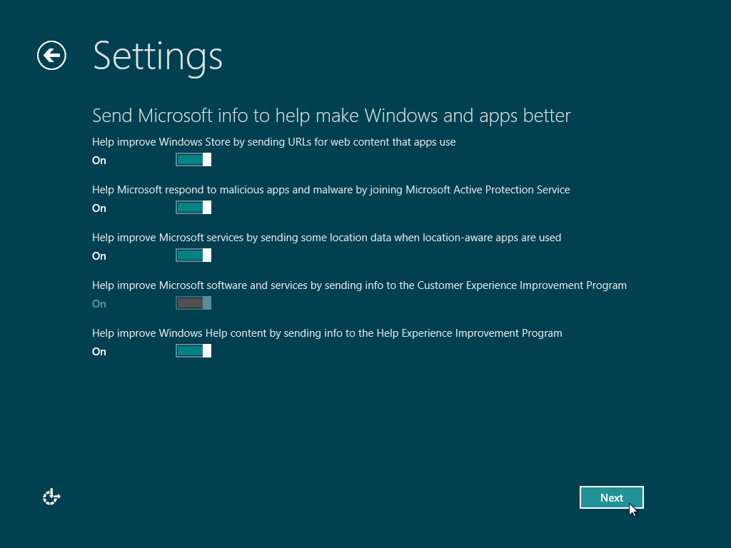 Установка Windows 8 - настройка уведомлений
