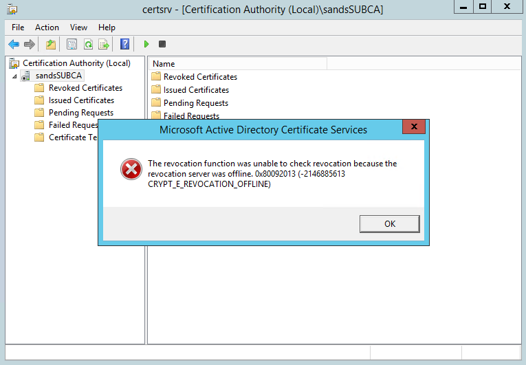 Сертификат полученный от удаленного сервера не прошел проверку код ошибки 0x80092013