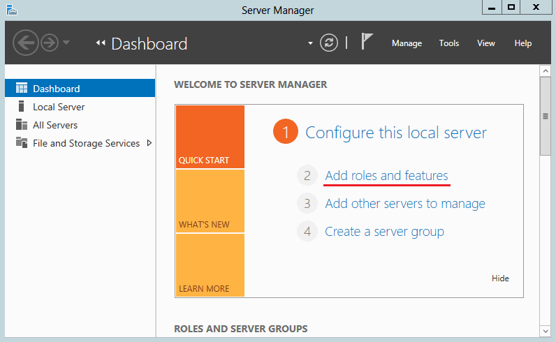 Windows Server 2012 Server Manager