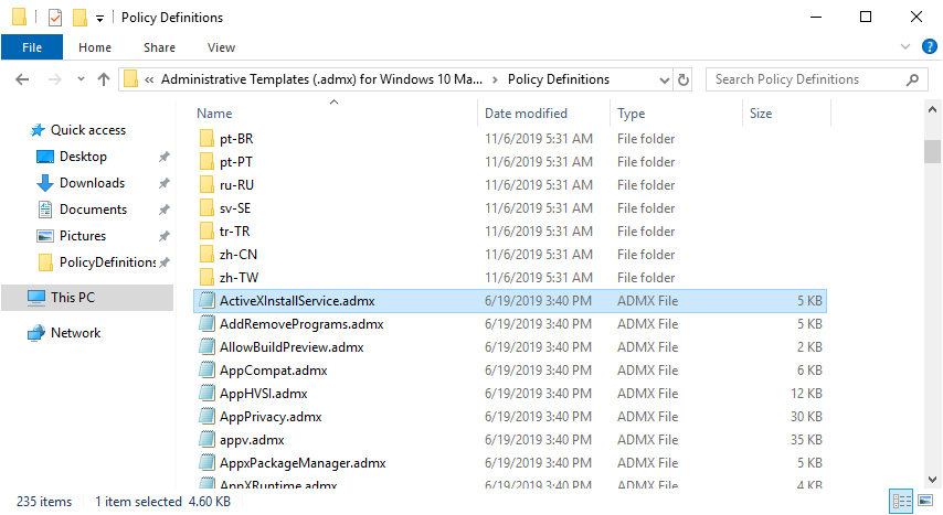 Административные шаблоны не удалось найти подходящий файл ресурса для файла windows 10